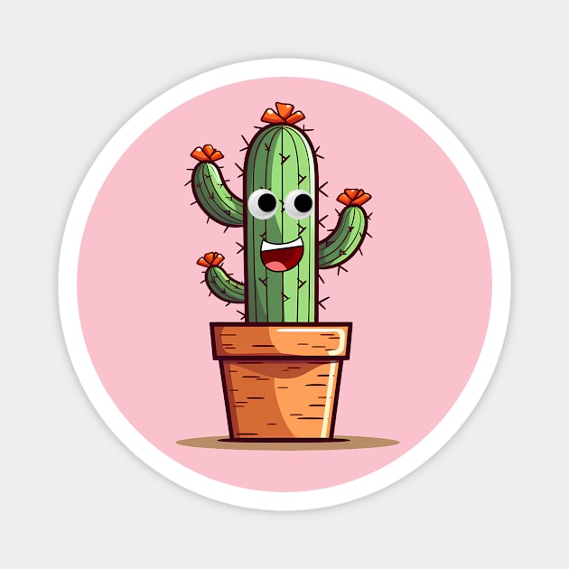 Funny Cartoon Cactus Magnet by MutedTees